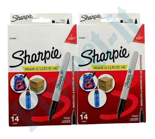 28 Marcadores Sharpie® Original Punta Fina Negro Permanente
