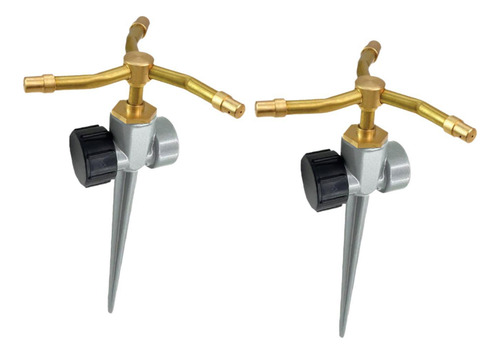 2 Aspersores Metálicos De 3 Brazos Con De Riego Automático