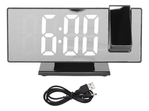 . Calendario Negro Con Espejo, Reloj Despertador,