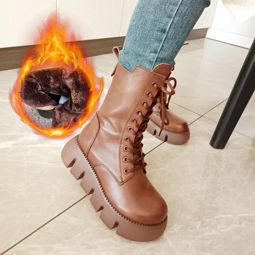 Botas De Felpa Con Suela Gruesa Para Mujer Meses sin intereses