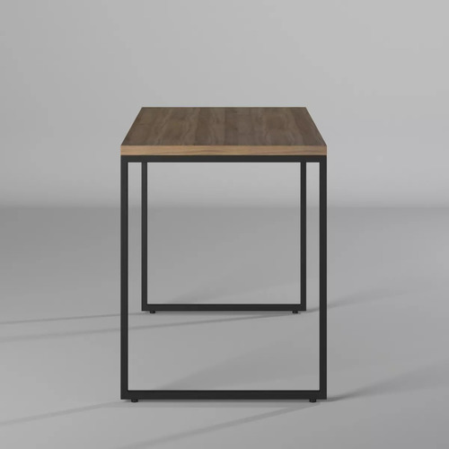 Mesa de escritorio industrial para oficina de 150 x 60 cm con hoja de color retro con negro