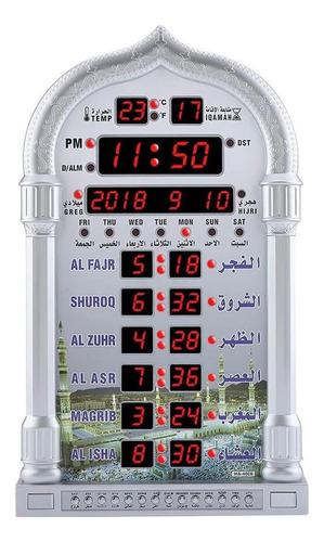 Reloj Azan, Reloj De Oración Musulmán Led Con Control