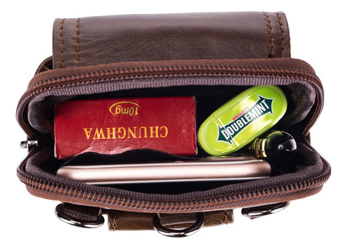 Lujo Bolso De Cintura Hombre Piel Genuino Bolso Cruzada