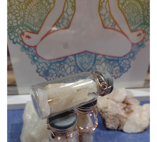 Piedras Energéticas En Botellitas Con Cobre Rose