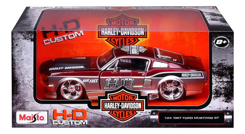 Ford Mustang Gt 1967 1:24 Harley Davidson Personalizado Febo