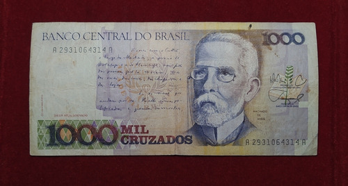 Billete 1000 Cruzados Brasil 1988 