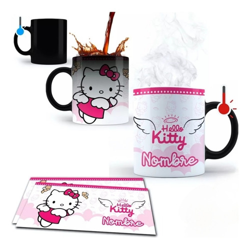 Taza Mágica Personalizada Hello Kitty Con Nombre