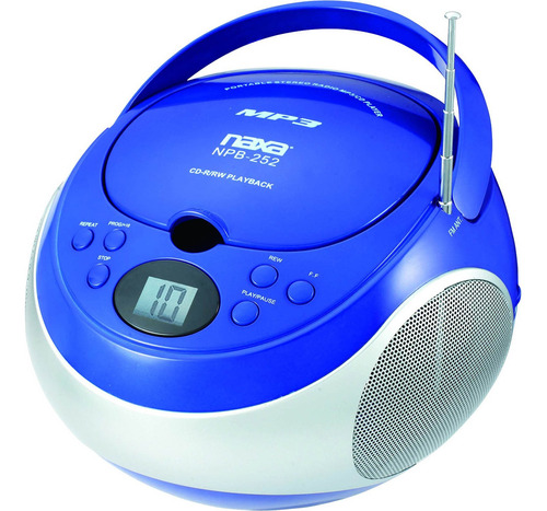 Naxa Portatil Mp3 Reproductor Cd Estereo Am Fm Radio Azul