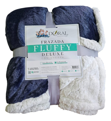 Frazada 2 Plazas Fluffy Deluxe Con Sherpa Doral