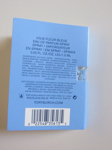 Perfume Tory Burch Jolie Fleur Bleue  - Edp - Amostra | MercadoLivre