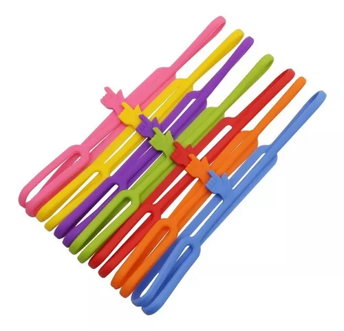 7 Marcadores Página Livro Elástico Silicone Dedinho