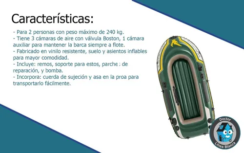 Bote Inflable Intex Gomon Seahawk Dos 2 Set De Vinilo 240 Kg
