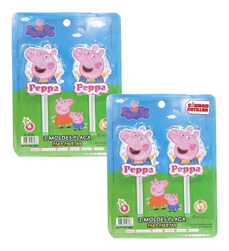 Set 2 Moldes Placa Paleta Peppa Pig Candy Bar - Ciudad Coti