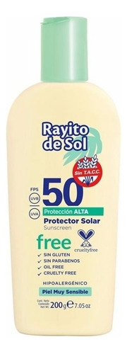 Protector Rayito De Sol Fps 50 Sin Tacc Cruelty Free Vegano