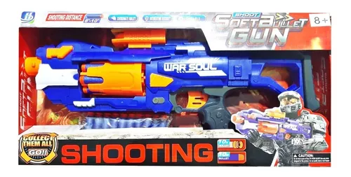 Metralhadora Lança Dardos Nerf Super Shot Lanterna Mira 75cm