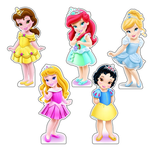 Figuras Princesas Niñas Base Rígida Kit 5 Pzas Coroplast