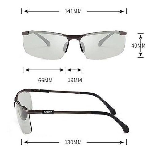 Gafas De Sol Polarizadas Fotocromáticas Para Hombre, 2 Unida