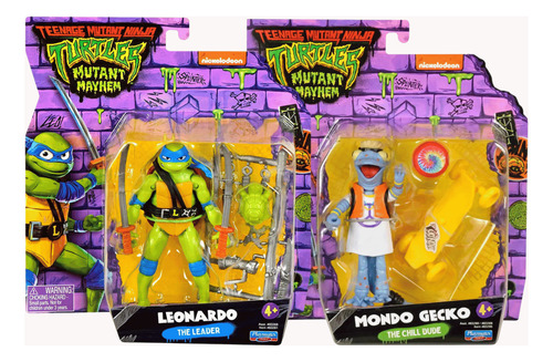 Kit Boneco Mondo Gecko E Leonardo As Tartarugas Ninja Sunny