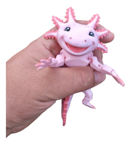 Juguete Axolote Sonriente Articulado Impreso En 3d