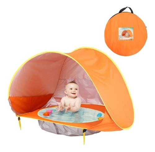 Carpa Para Bebe Playa O Paseo Naranja