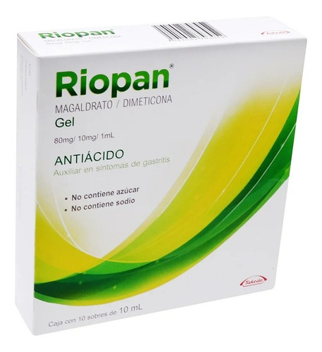 Riopan Gel Magaldrato Dimeticona Antiacido 10 Sobres 10ml