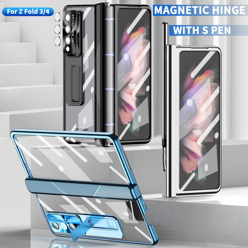 Funda Transparente Para Teléfono Samsung Galaxy Z Fold 3 Y 4 Color Plateado For Galaxy Z Fold 3