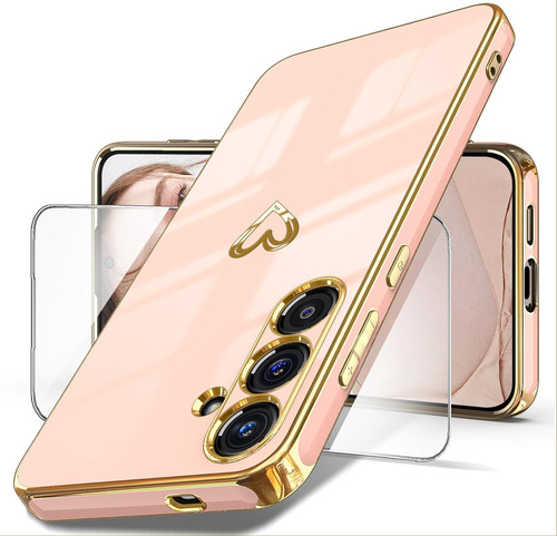 Funda Protectora Para Galaxy S24 Rosa Dorado