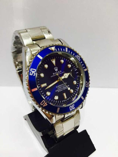 Relógio Em Aço Modelo Sub Silver Blue
