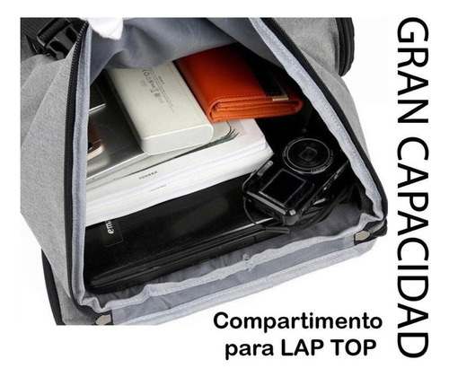 . Mochila Back Pack Broche Antirrobo Casual Gym Viaje Daishu G
