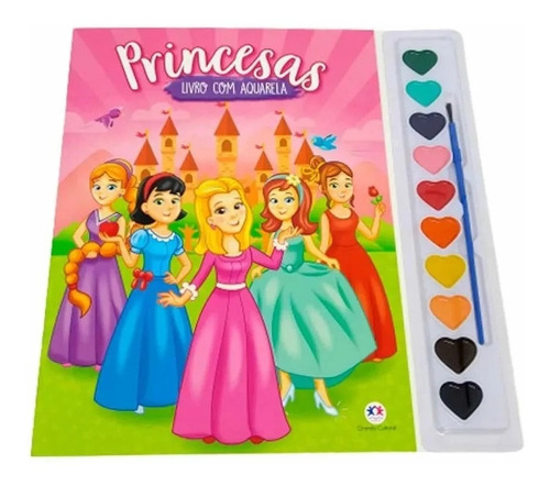 Livro Princesas Tinta Aquarela Pincel Cores Infantil Meninas