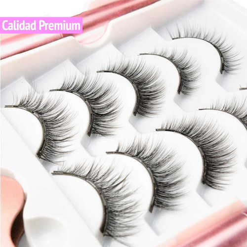 Kit De Pestañas Postizas 3d Magnéticas & Delineador De Ojos