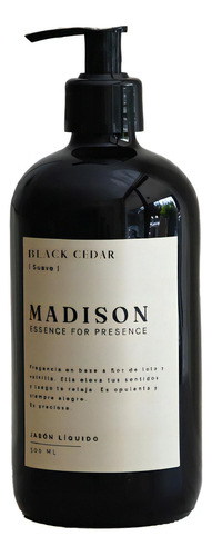 Jabón Líquido 500 Ml Black Cedar Negro Madison