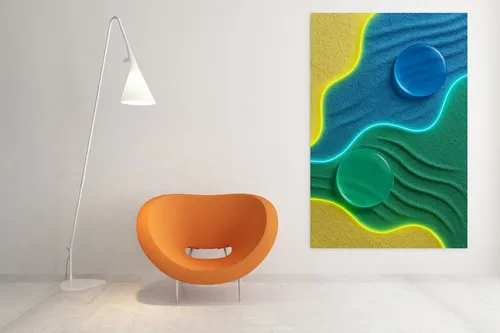 Cuadro Mural Moderno Diseño Abstracto Con Textura Y Luces Full Hd