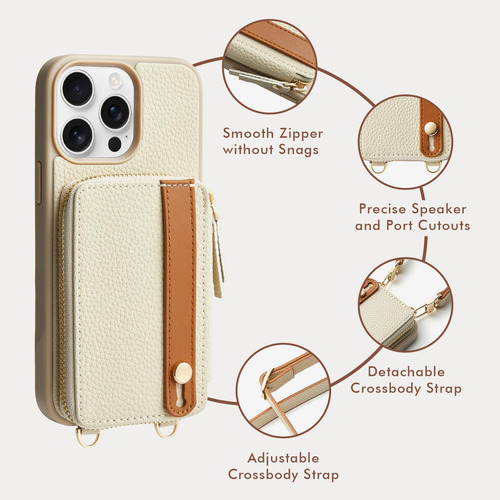 Funda Tipo Cartera Lameeku Para iPhone 15 Pro Con Tarjetero De 6.1 Pulgadas