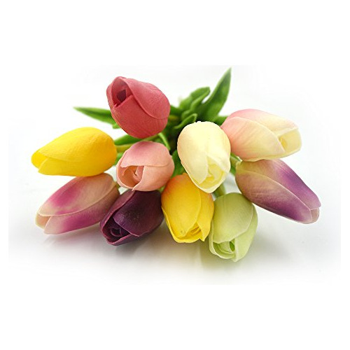 10 Flores De Tulipanes De Holanda Con Aspecto De Látex, Flor