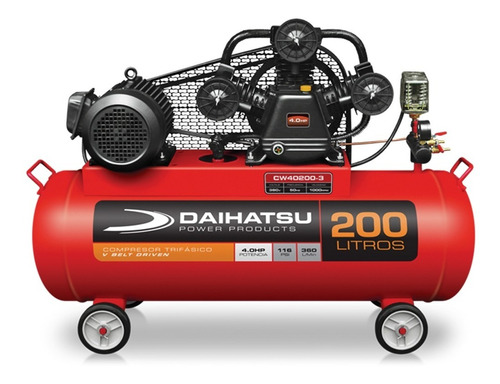 Compresor Daihatsu 200lts 4hp Trifasico Tricilindrico 