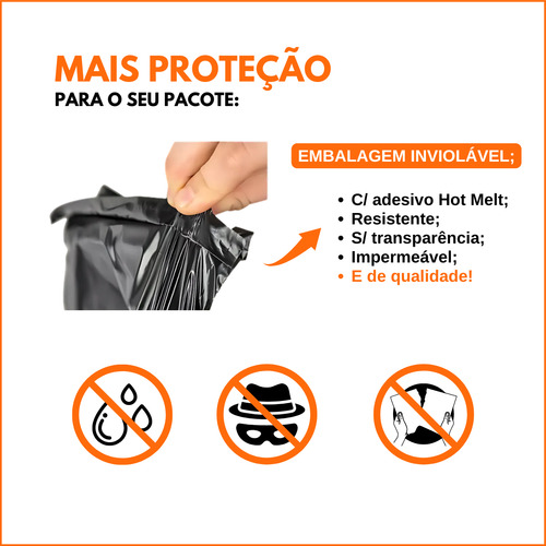 Envelope Segurança Preto 19x25 Saco Correios Sedex Com Lacre