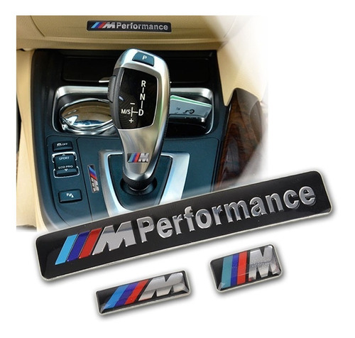 Set 3 Emblemas Bmw M Performance Interior Exterior