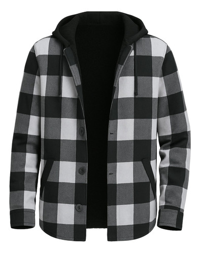 Camisaco De Paño Hombre Con Capucha Urbano Super Abrigado