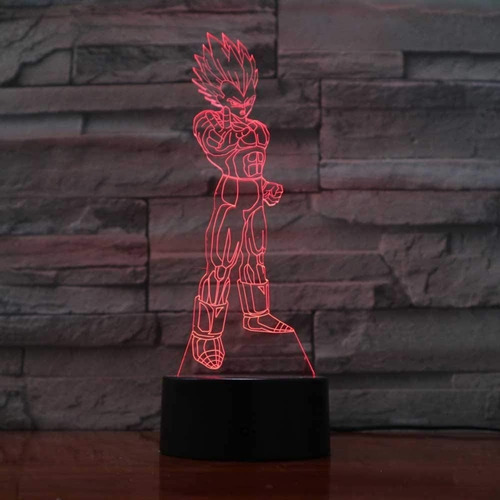 Lámpara 3d App Incluida Principe Vegeta Dragon Ball