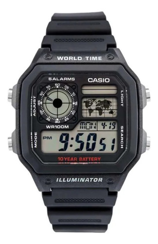 Reloj Casio Ae1200w-1a World Time Sumergible Somos Tienda 