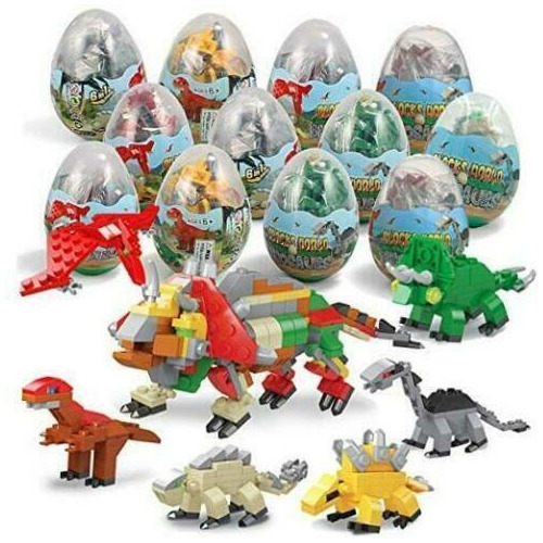 Huevos Sorpresa, Pack X 6. Dinosaurios, Bloques Para Armar.