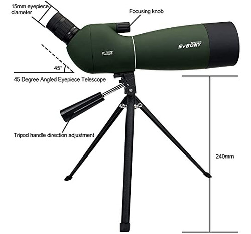 Telescopio Resistente Al Agua Para Exteriores 25-75x 70mm