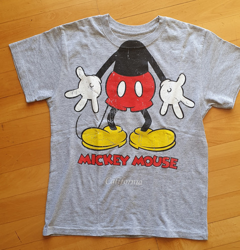 Remera Disney Mickey Mouse Gris Large De Niños