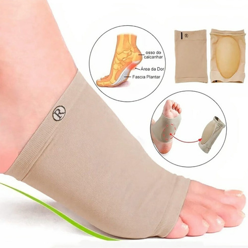 Imagem 1 de 7 de Meia Bandagem Palmilha Para Fascite Plantar Esporão Gel