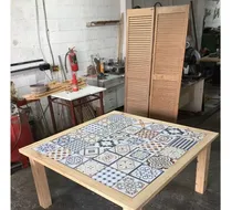 Comprar Mesa De Madera Con Azulejos Para 8 Puestos 