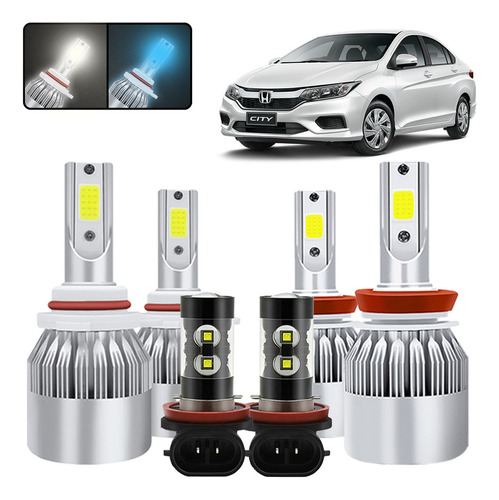 Kit De Focos Led 9005 H11 Para Honda City 2015-2020