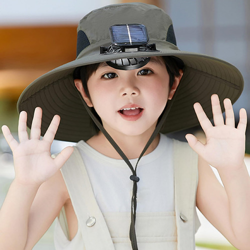 Sombrero Con Ventilador Solar,gorra Para Niños Protección Uv