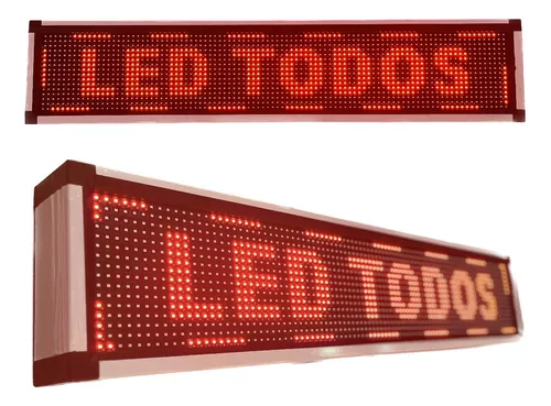 Painel letreiro luminoso de led vermelho 100x20 dig externo- na