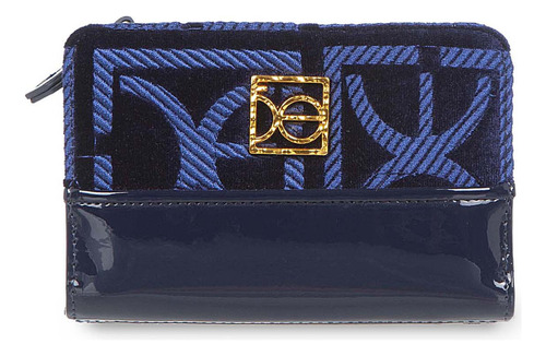 Cartera Cloe Para Mujer Chica Flap Charol Color Azul